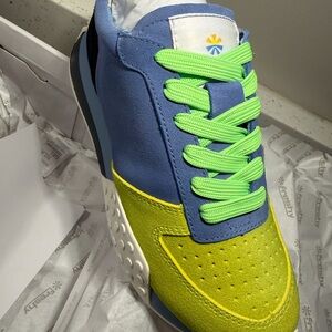 Fresh Vibrant Blue and Lime Sneakers